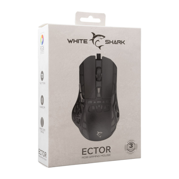 White Shark MIŠ GM 5016 ECTOR Black / 12.400 DPI - WS504404