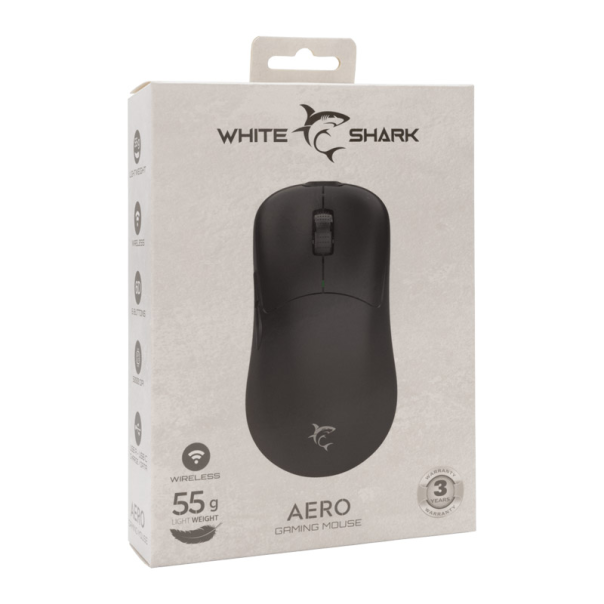 White Shark MIŠ WGM 5015 AERO, Whireless Black - WS504374