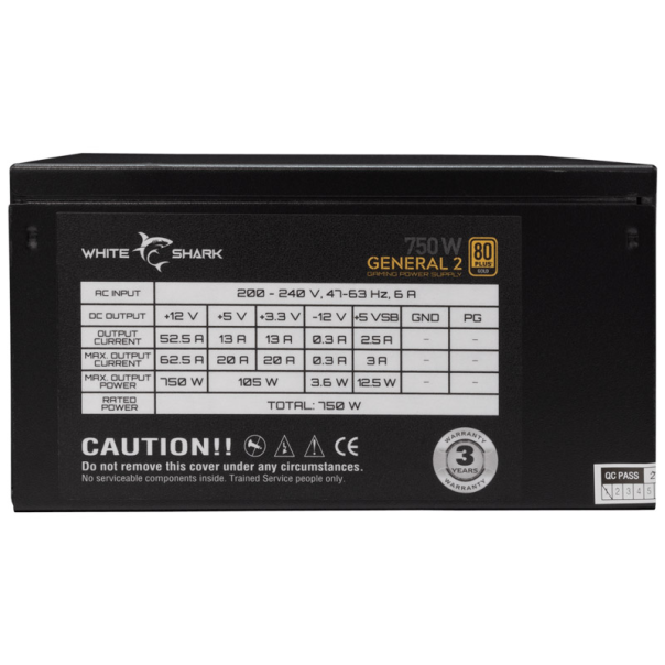 White Shark NAPAJANJE GPSU-750W GENERAL-2 750W 80+ GOLD Full Modular - WS504459