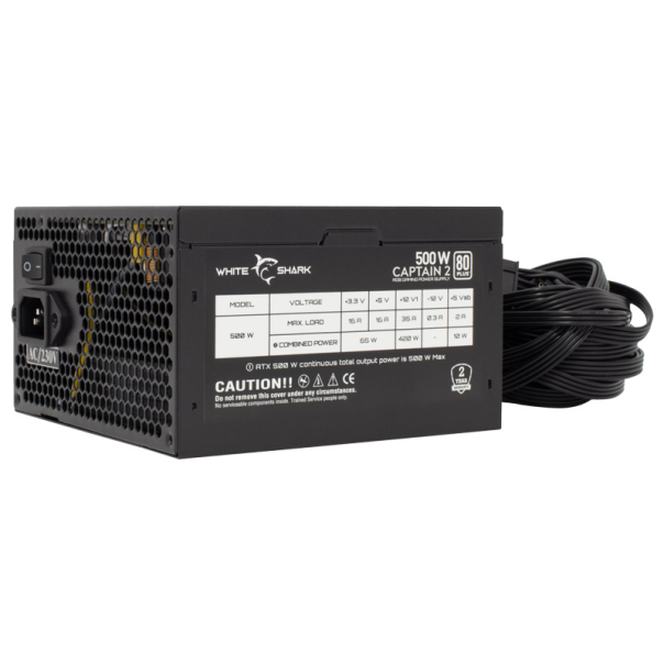 White Shark NAPAJANJE GPSU-W500F CAPTAIN -2 500W 80+ RGB - WS502325