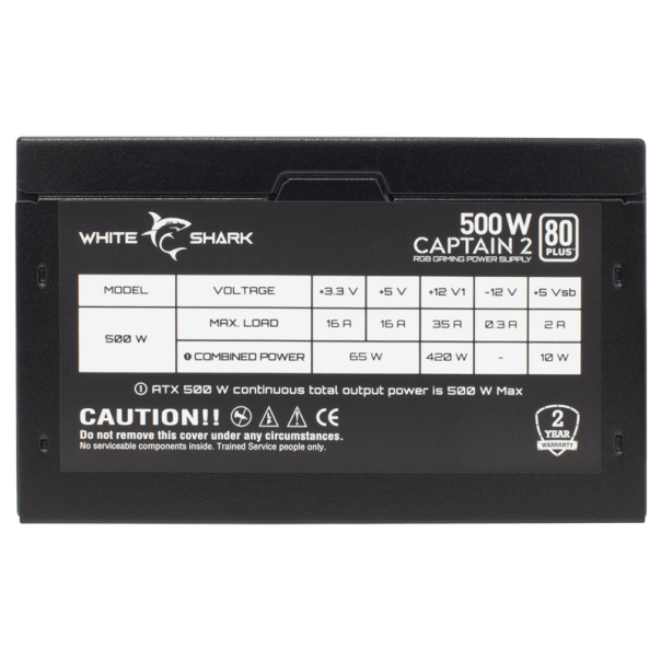 White Shark NAPAJANJE GPSU-W500F CAPTAIN -2 500W 80+ RGB - WS502325