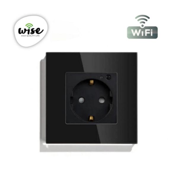Wise Wifi pametna utičnica, ugradna - stakleni panel krem WU0002 - PMK000022A00000