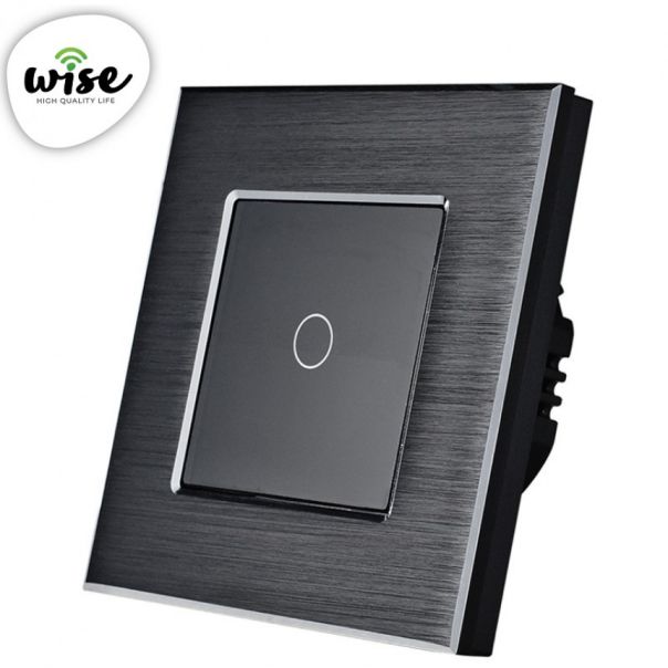 Wise Wifi + RF pametni prekidač, 1 taster - aluminijumski panel - PMK000228A00000