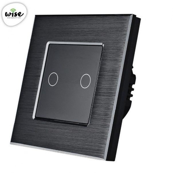 Wise Wifi + RF pametni prekidač, 2 tastera - aluminijumski panel - PMK000229A00000