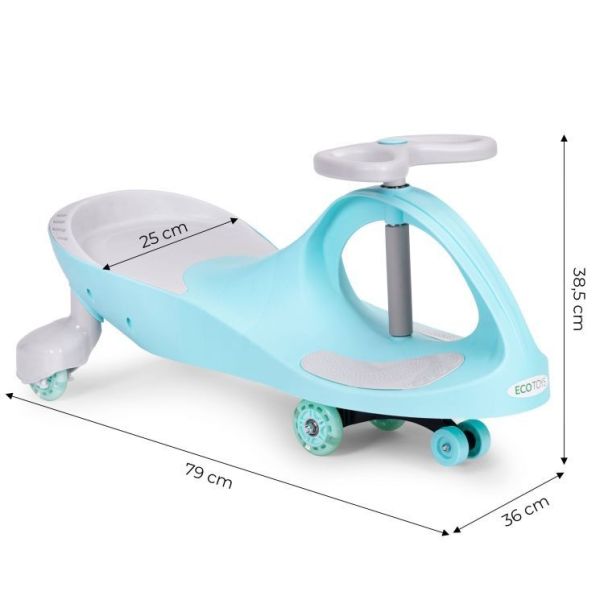 ECO TOYS Wiggle guralica za decu sa led točkovima, plava - YM-SW-1 BLUE