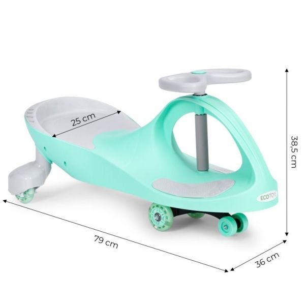 ECO TOYS Wiggle guralica za decu sa led točkovima, zelena - YM-SW-1 GREEN