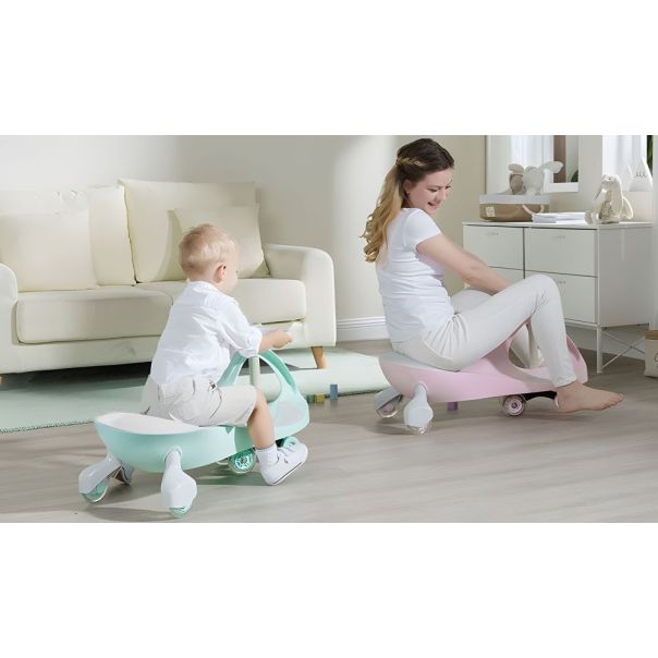 ECO TOYS Wiggle guralica za decu sa led točkovima, roze - YM-SW-1 PINK