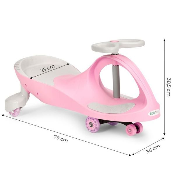 ECO TOYS Wiggle guralica za decu sa led točkovima, roze - YM-SW-1 PINK