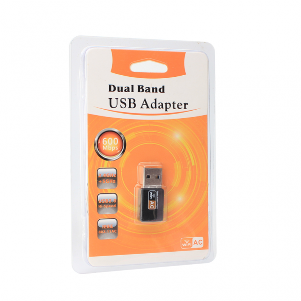 Wireless dual band adapter bez antene USB 2.4GHz 5GHz 600Mb - 81750