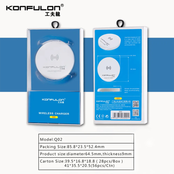 Wireless punjac KONFULON Q02 10W beli - 207866