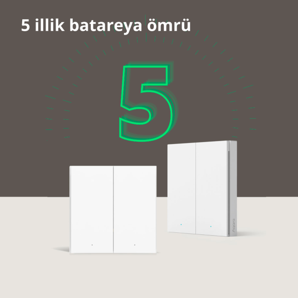 AQARA Pametni zidni prekidač WRS-R02 H1 Wireless dupli (bez neutralnog konduktora) - WRS-R02