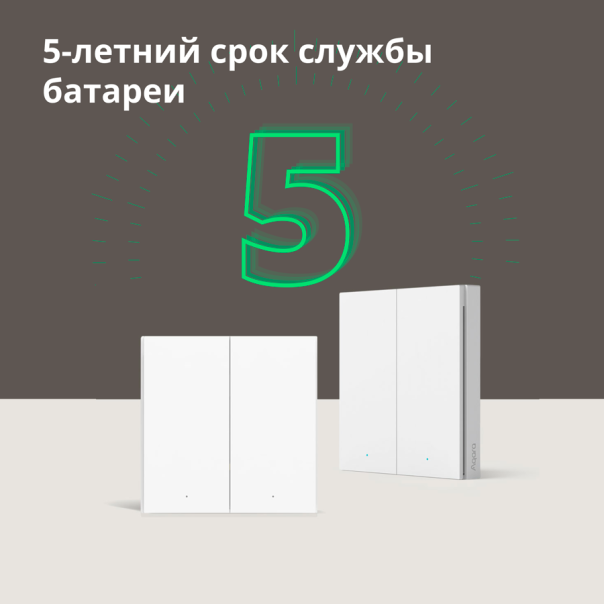 AQARA Pametni zidni prekidač WRS-R02 H1 Wireless dupli (bez neutralnog konduktora) - WRS-R02