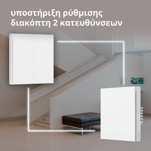 AQARA Pametni zidni prekidač WRS-R02 H1 Wireless dupli (bez neutralnog konduktora) - WRS-R02