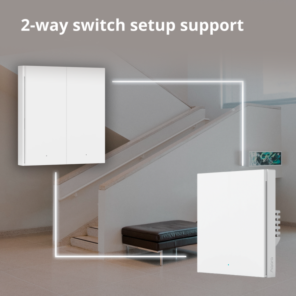 AQARA Pametni zidni prekidač WRS-R02 H1 Wireless dupli (bez neutralnog konduktora) - WRS-R02