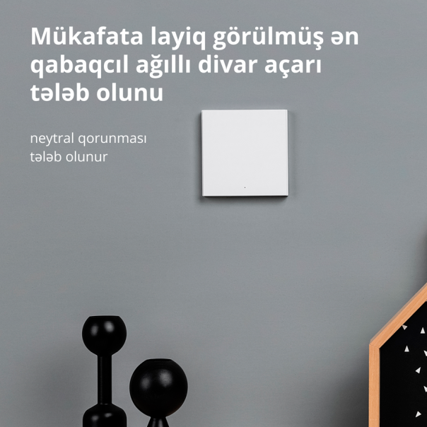 AQARA Pametni zidni prekidač WS-EUK03 H1, Singl (sa neutralom) - WS-EUK03
