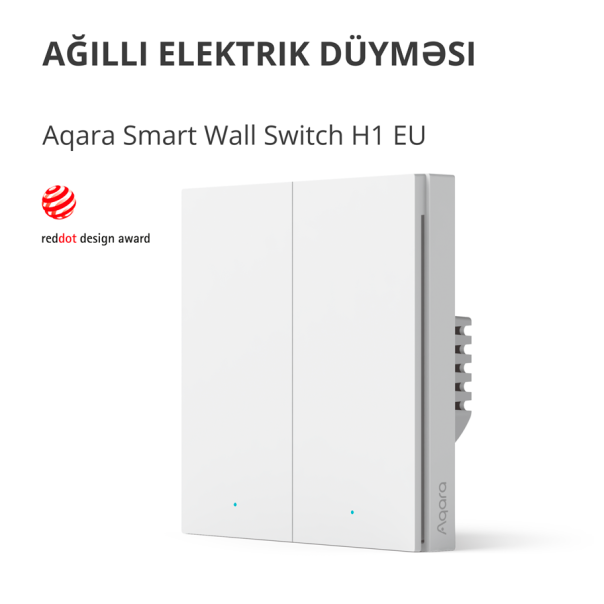 AQARA Pametni zidni prekidač WS-EUK04 H1, dupli (sa neutralom) - WS-EUK04