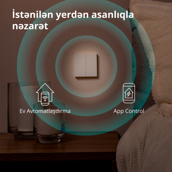 AQARA Pametni zidni prekidač WS-EUK04 H1, dupli (sa neutralom) - WS-EUK04