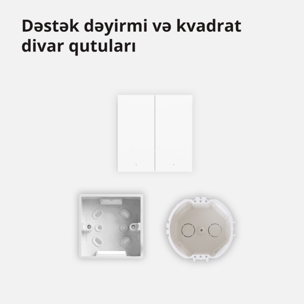 AQARA Pametni zidni prekidač WS-EUK04 H1, dupli (sa neutralom) - WS-EUK04