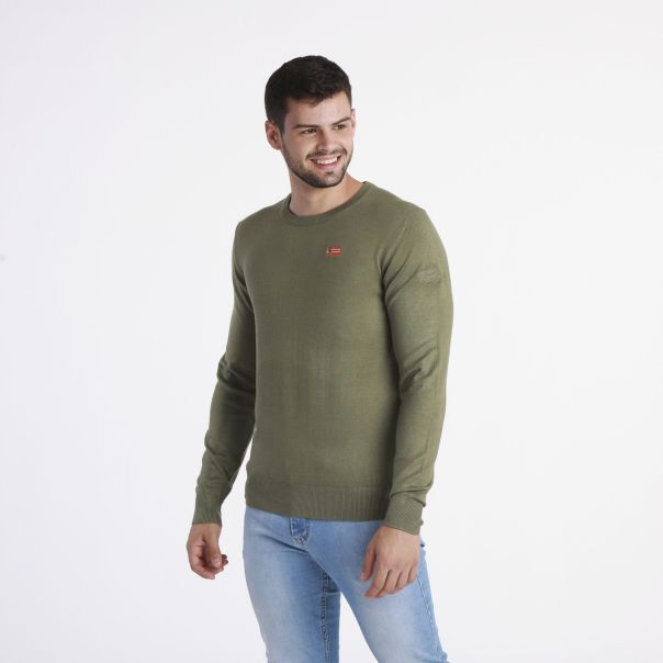 GEOGRAPHICAL NORWAY Džemper ferasmo dark kaki men 246 pna M - WY3022H-GN