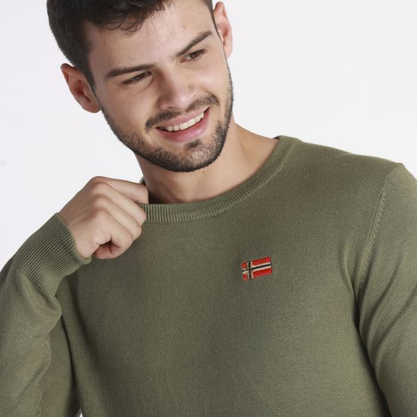 GEOGRAPHICAL NORWAY Džemper ferasmo dark kaki men 246 pna M - WY3022H-GN