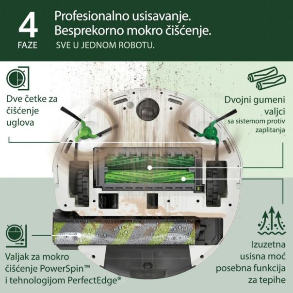 iROBOT Robot usisivač i brisač Roomba Combo 705+ beli - X185240
