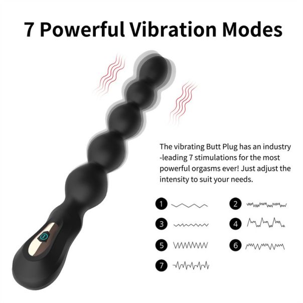 Silikonski analni vibrator sa analnim kuglicama - EP3175197