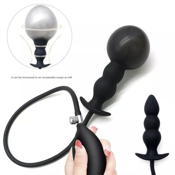 Silikonski naduvavajući analni butt plug (podesiv) - EP3175206