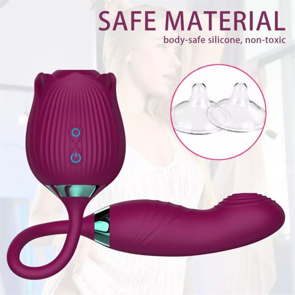 Rose vibrator (ruža vibrator) – sisanje i vibriranje (silikon) ljubičasta - EP3137017
