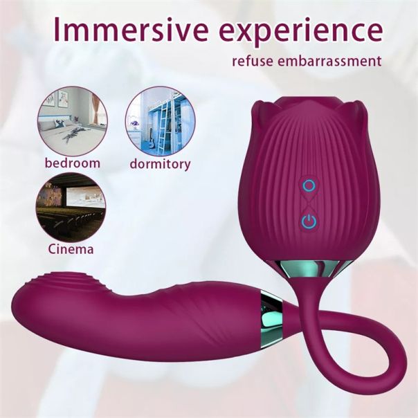Rose vibrator (ruža vibrator) – sisanje i vibriranje (silikon) ljubičasta - EP3137017