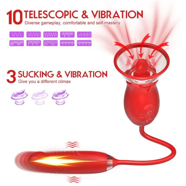 Rose vibrator 3-u-1 – lizanje, sisanje, G tačka - EP3137035