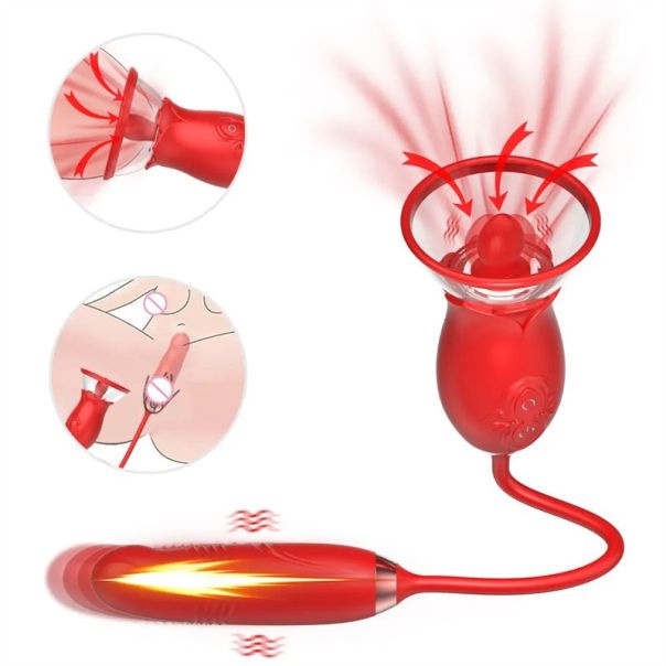 Rose vibrator 3-u-1 – lizanje, sisanje, G tačka - EP3137035