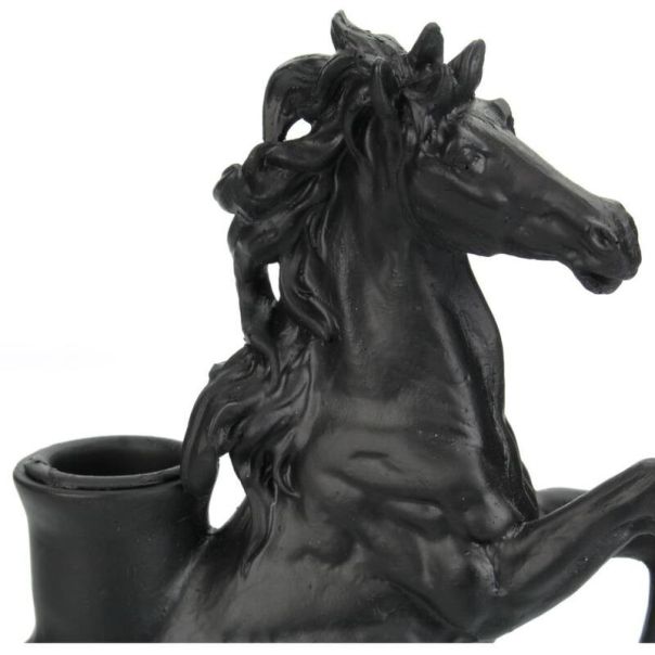 DEKOR DOM Držač za sveću HORSE 23cm XET-8050 - Black - KSN - EP2880432