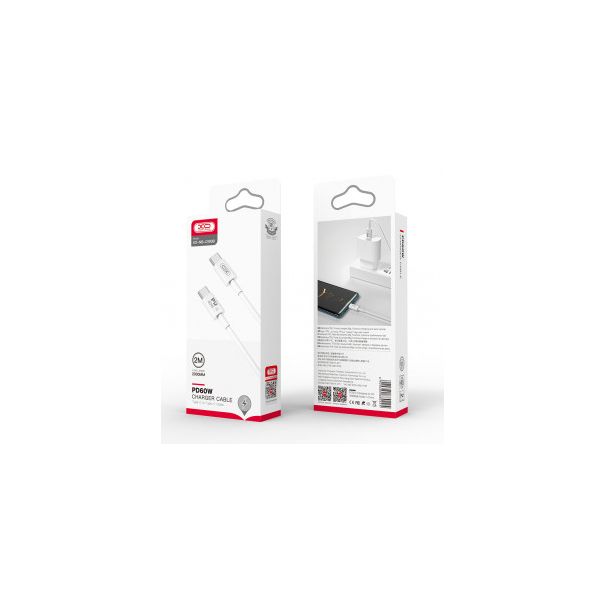 XO Kabl NB-Q190B Type-C na Type-C 60W 2M, bela - 20987-1