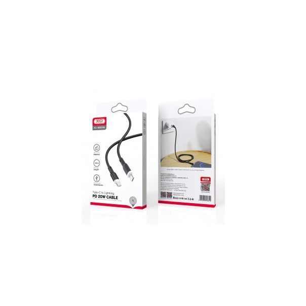 XO Kabl NB208A Silikonski Type-C na Lightning 20W, crna - 21005