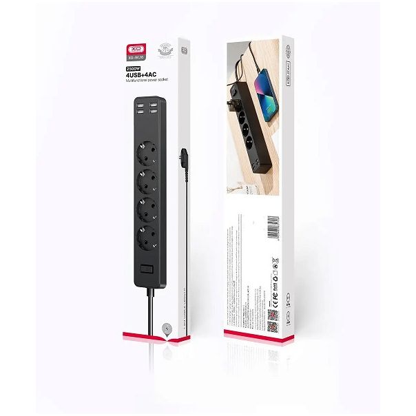 XO Produžni kabl WL10, 4 utičnice + 4USB, 1.8m - XO0089