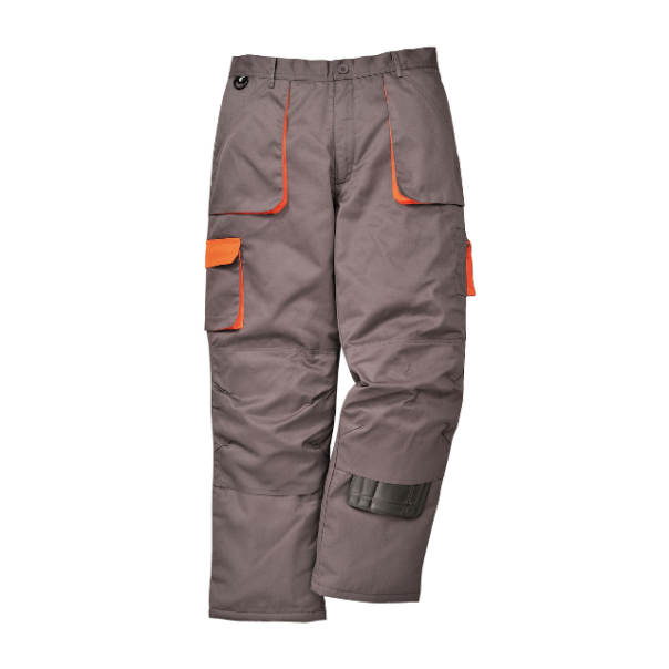 MONSUN Radne pantalone postavljene Contrast, siva/narandžasta - 54882