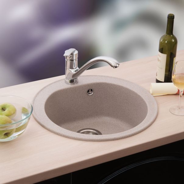 METALAC INKO Sudopera granitna xVenera E510/180 fi 90 sa sifonom bež - 113004