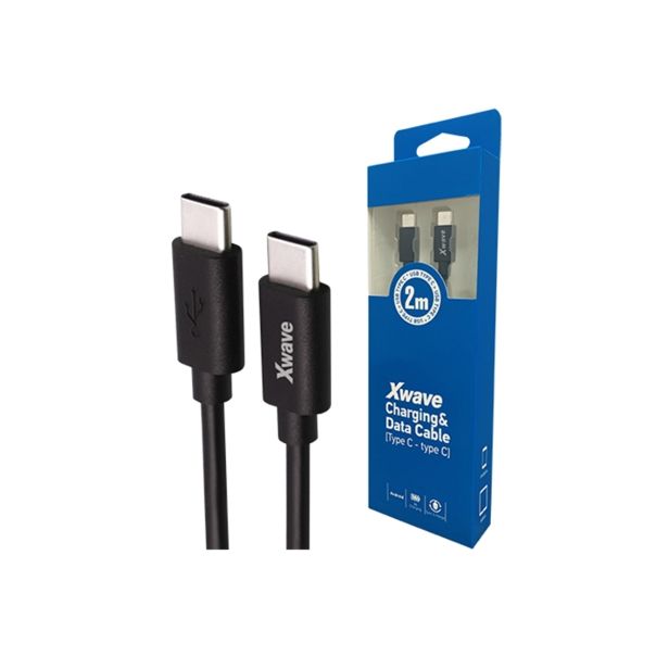 XWAVE Kabl Type C na Type C 2m/3A/65W, crna - EP2924560