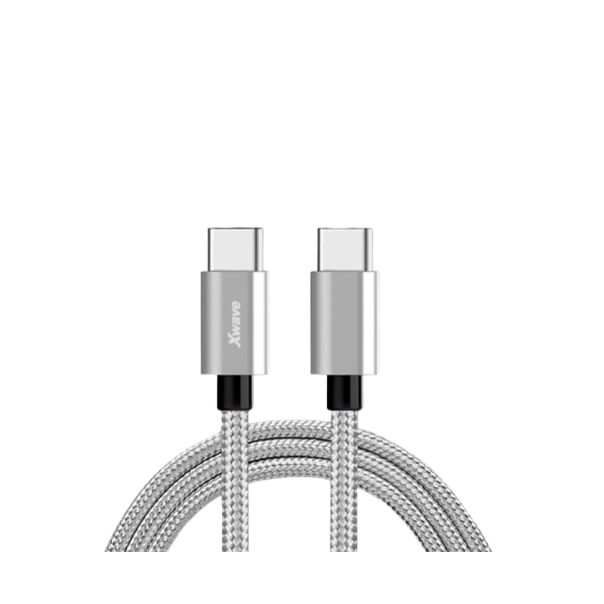 XWAVE Kabl Type C na Type C M/M, pleteni, siva - 1280148