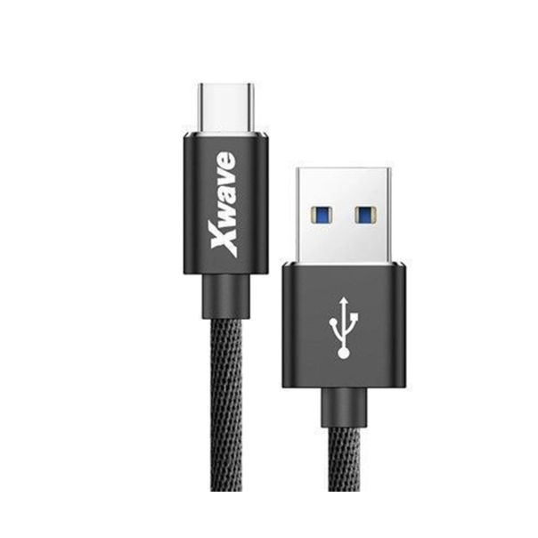 XWAVE Kabl USB Type C, 3A ALU pleteni, 1.2m, crna - 1280091