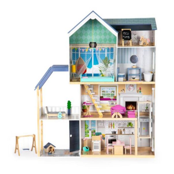 ECO TOYS Drvena kućica za lutke Maya Residence XXL - 8101