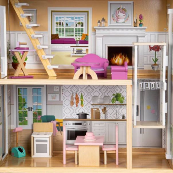 ECO TOYS Drvena kućica za lutke Maya Residence XXL - 8101