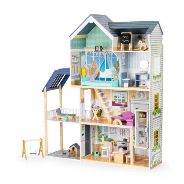 ECO TOYS Drvena kućica za lutke Maya Residence XXL - 8101