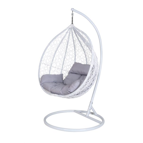 eHomeGarden Viseća ljuljaška jaje bela/siva YX-SC003 - YX-SC003