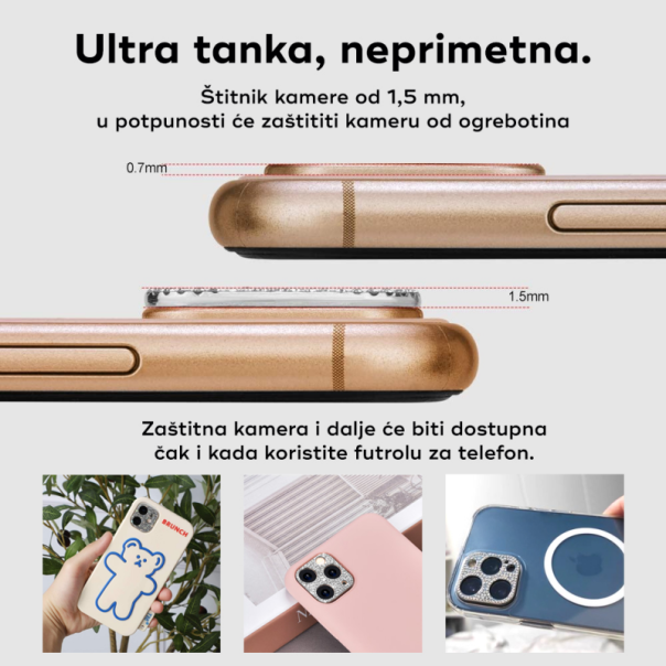 Zastita kamere Cirkon za iPhone X srebrna - 91656