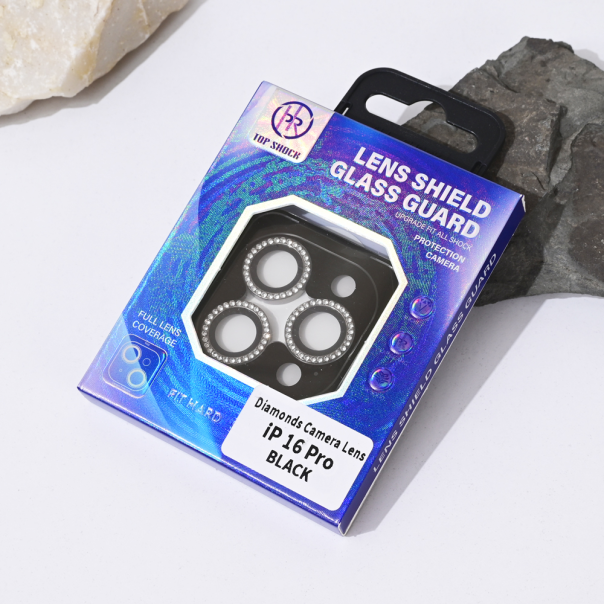Zaštita za kameru Diamond za iPhone 16 Pro 6.3 crna - 215663-1-1-1-1