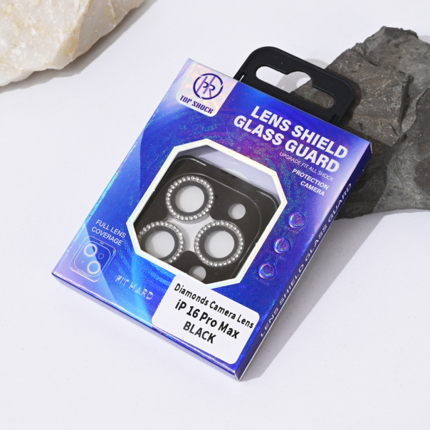 Zastita za kameru Diamond za iPhone 16 Pro Max 6.9 crna - 215664