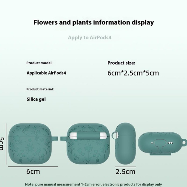 Zaštitna futrola Flower za Airpods 4 crna - 618011