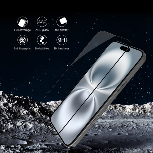 Zaštitno staklo za iPhone 16 crno Nillkin 3D CP+ MAX - 615378
