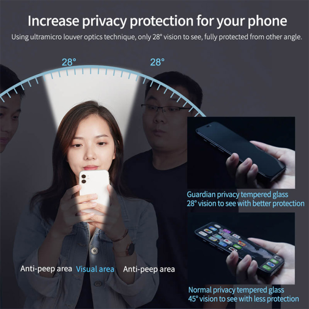 Zaštitno staklo za iPhone 12/ 12 Pro crno Nillkin Guardian - 047236